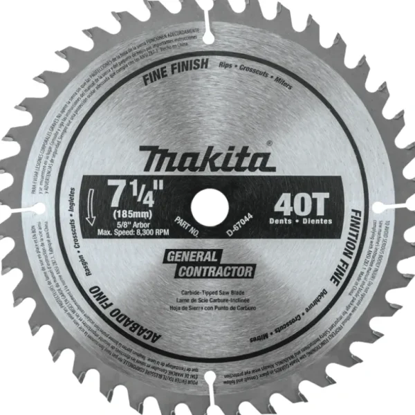 Makita D-67044 7‘1/4& 40T Carbide‘Tipped Circular Saw Blade, Fine Crosscutting - One-stop shop for professional tools and equipment.^ Hand