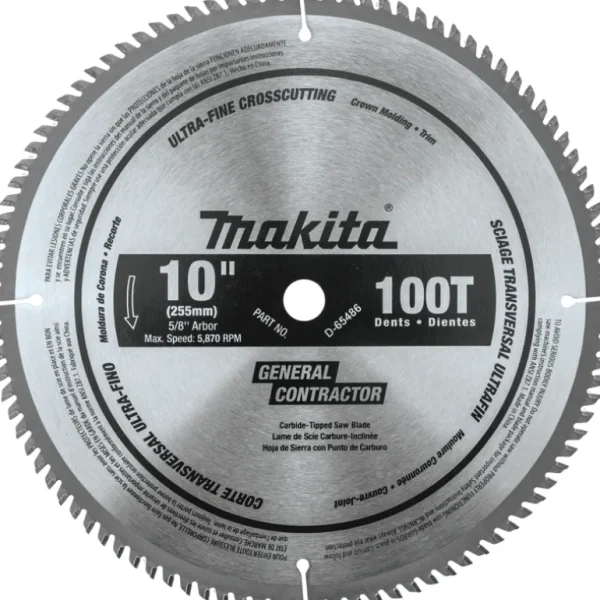 Makita D-65486 10& 100T Polished Miter Saw Blade, Ultra‘Fine Crosscutting - One-stop shop for professional tools and equipment.^ Hand