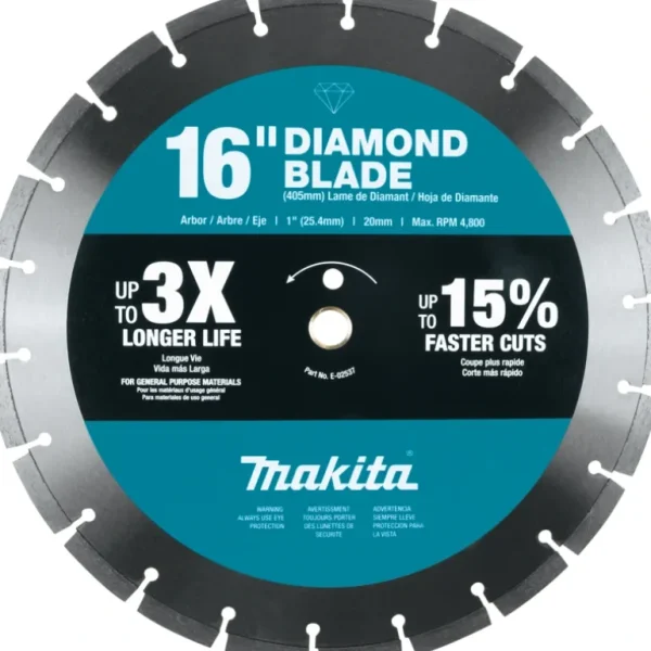 Makita E-02537 16& Diamond Blade, Segmented, General Purpose - One-stop shop for professional tools and equipment.^ Power Tools