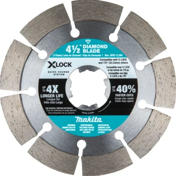 Best Makita E-07191 X‘LOCK 4‘1/2& Segmented Diamond Blade for Masonry Cutting - One-stop shop for professional tools and equipment. Full