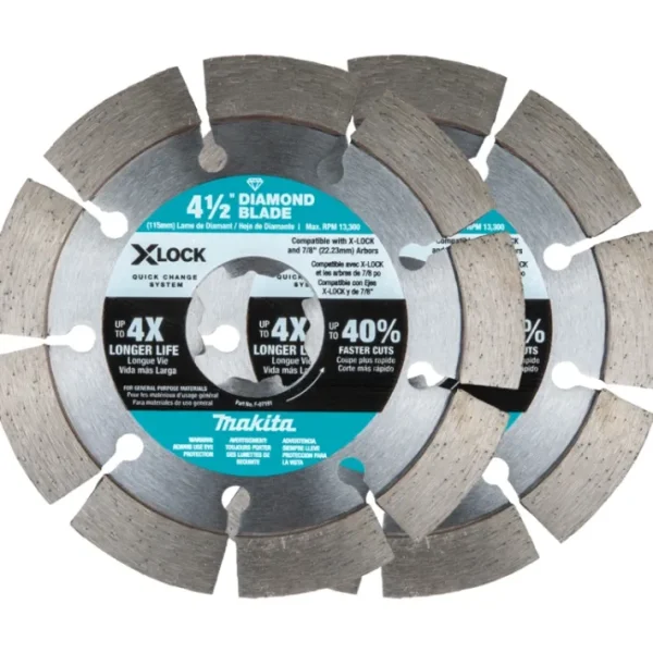 Shop Makita E-07200 X‘LOCK 4‘1/2& Segmented Diamond Blade for Masonry Cutting, 2/pk - One-stop shop for professional tools and equipment. Full