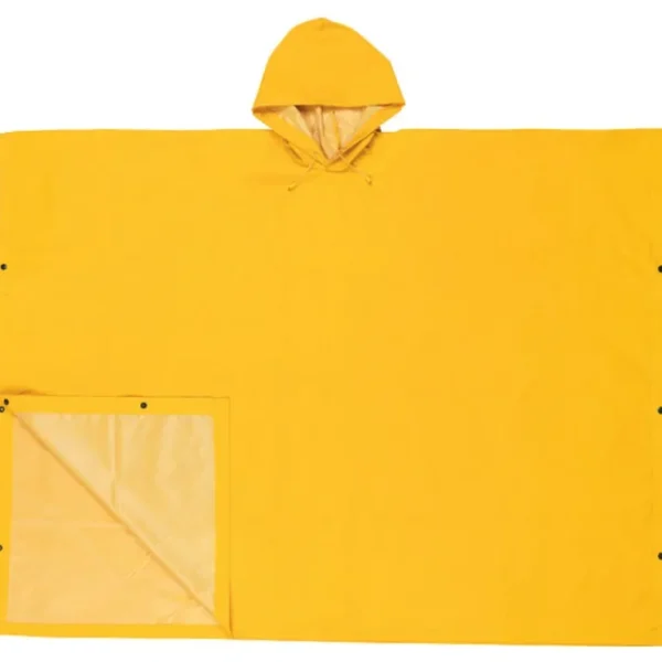 MCR Safety 2000 Schooner 2 Series Rain Poncho .35mm PVC / Polyester Material, One size Attached Hood, Side Snap Closure, Yellow (1 EA) - One-stop shop for professional tools and equipment.^ Hand