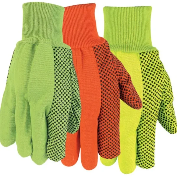 Clearance MCR Safety 9018DG Double Palm Work Gloves 18 Ounce Cotton Canvas PVC Dotted Palm, Thumb, and Index Finger Fluorescent Green (1 DZ) - One-stop shop for professional tools and equipment. Full