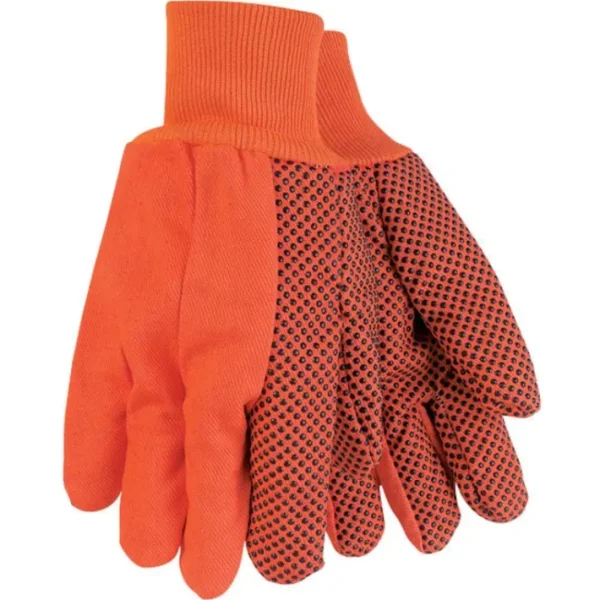Sale MCR Safety 9018DO Double Palm Work Gloves 18 Ounce Cotton Canvas PVC Dotted Palm, Thumb, and Index Finger Hi-Vis Orange (1 DZ) - One-stop shop for professional tools and equipment. Full