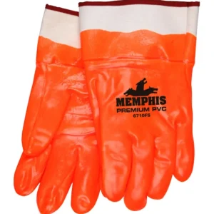 MCR Safety 6710FS PVC Coated Insulated Work Gloves Single Dipped Hi-Vis Orange Smooth PVC Foam Lined Protective Safety Cuff (1 DZ) - One-stop shop for professional tools and equipment.^ Hand
