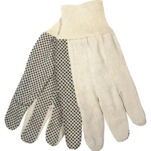 MCR Safety 8808S Dotted Canvas Work Gloves Clute Pattern with Knit Wrist Cotton Polyester Blend Straight Thumb (1 DZ) - One-stop shop for professional tools and equipment.^ Hand