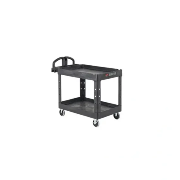 Hot Rubbermaid FG450088BLA BRUTE HEAVY-DUTY ERGO HANDLE UTILITY CART, LIPPED SHELF, SMALL, 500 LB. CAPACITY - BLACK - One-stop shop for professional tools and equipment. Hand