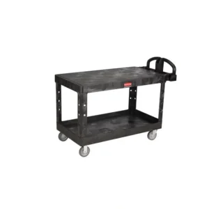 Clearance Rubbermaid FG454500BLA HEAVY-DUTY ERGO HANDLE UTILITY CART, FLAT SHELF, LARGE, 750 LB. CAPACITY - BLACK - One-stop shop for professional tools and equipment. Hand