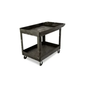 New Rubbermaid FG452089BLA HEAVY-DUTY FLAT HANDLE UTILITY CART, LIPPED SHELF, MEDIUM, 500 LB. CAPACITY - BLACK - One-stop shop for professional tools and equipment. Hand