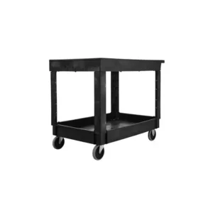 Cheap Rubbermaid FG9T6700BLA HEAVY-DUTY FLAT HANDLE UTILITY CART, LIPPED SHELF, MEDIUM, 500 LB. CAPACITY - BLACK (PALLET PACK) - One-stop shop for professional tools and equipment. Hand